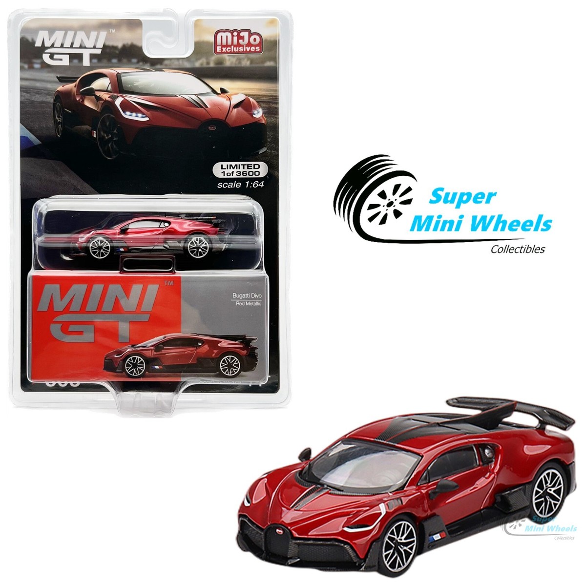 Mini GT 1:64 Bugatti Divo Red Metallic #503 | eBay