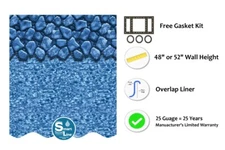 SmartLine 16' x 40' Oval Boulder Overlap Aboveground Swimming Pool Liner - 25 GA