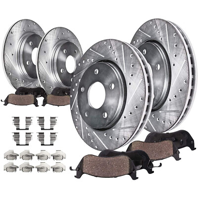 325mm Front 330mm Rear Drilled Rotors Brake Pads for Ford Flex Taurus Explorer