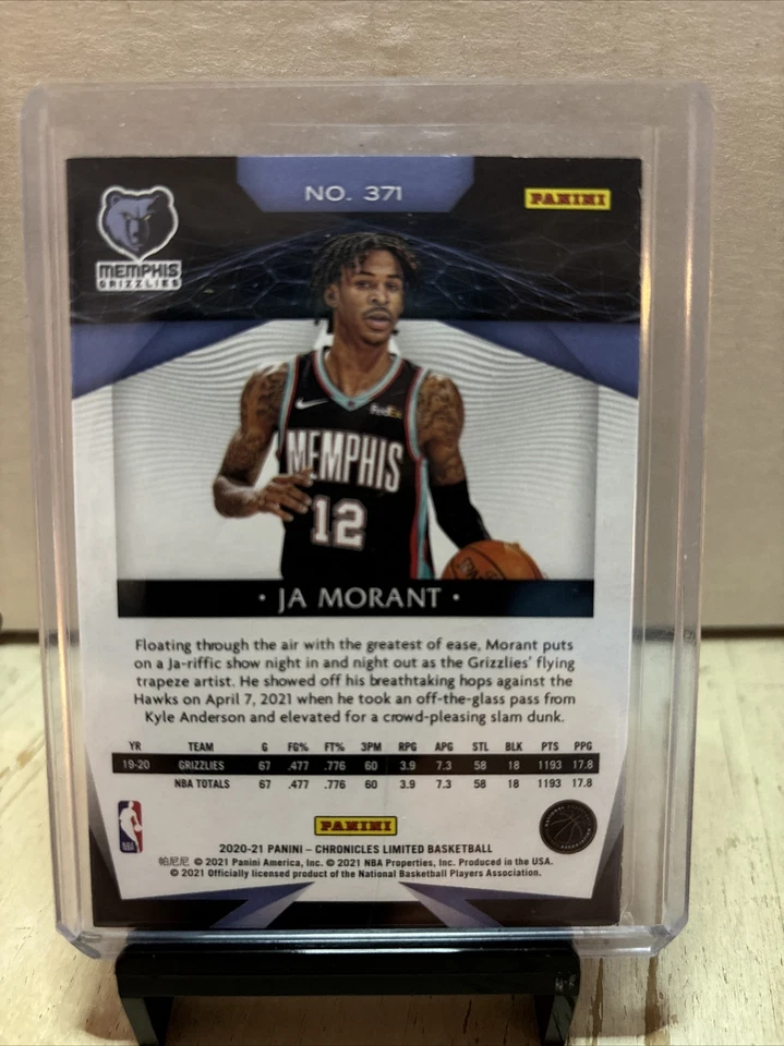 2020-21 PANINI NBA CHRONICLES LIMITED No. 371 JA MORANT /49 - Image 2 of 2