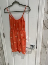 Urban Outfitters Pins And Needles Coral Halter Top/ Mini Dress Embroidery Size S