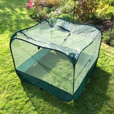 GARDENSKILL Garden Plant Pop up Net Cover Fruit Veg Cage with door - 1m L x 1m W x 0.75m H