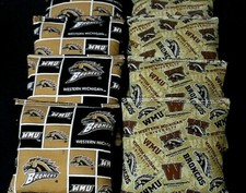 WESTERN MICHIGAN BRONCOS 8 CORNHOLE BEAN BAGS BAGGO GAME Top Quality Handmade 
