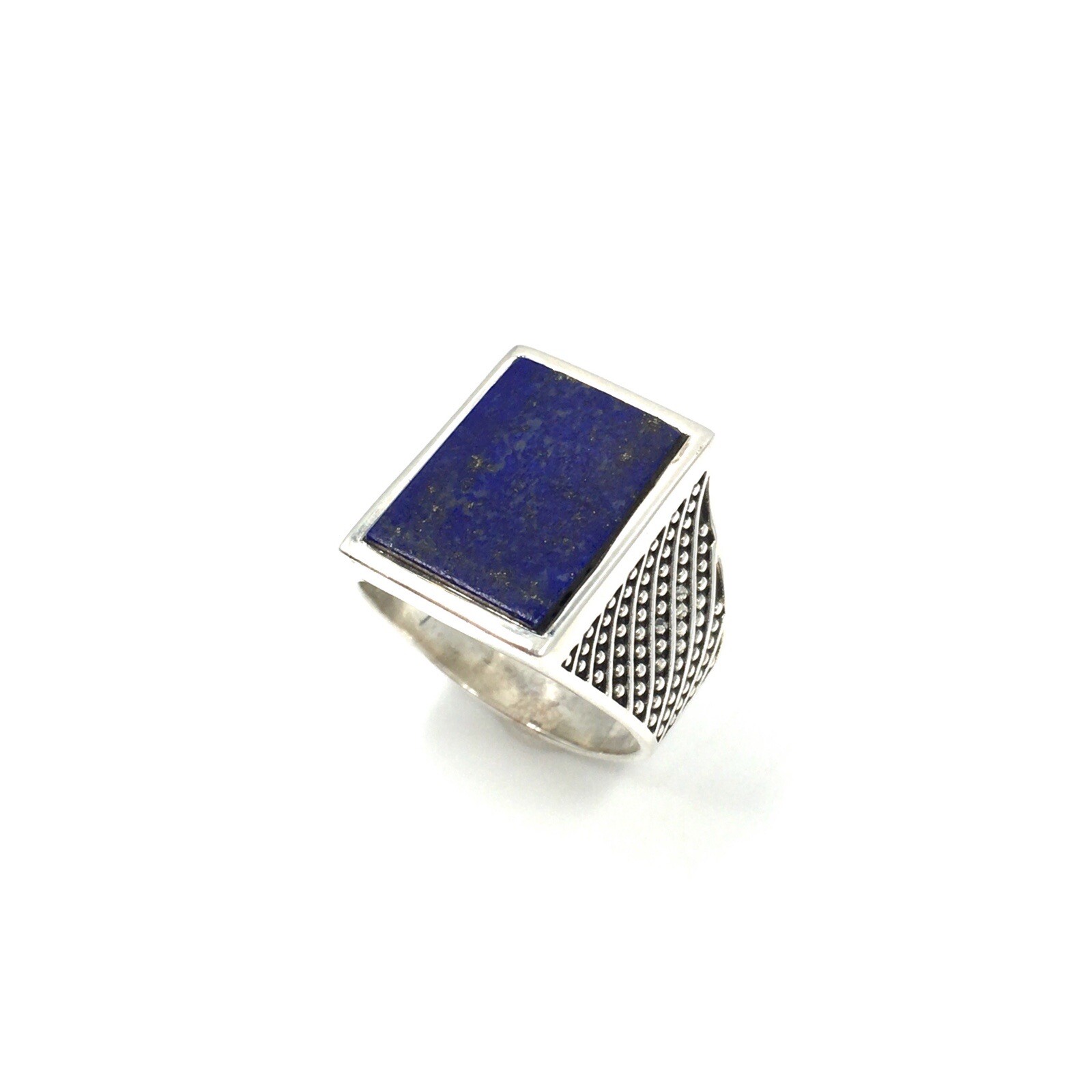 925 Silver Solid Signet Ring Lapis Lazuli Ring Mo… - image 6