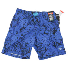 Speedo Men Swim Trunk Knee Length Boardshort Bondi Printed Jungle Peacoat Size L