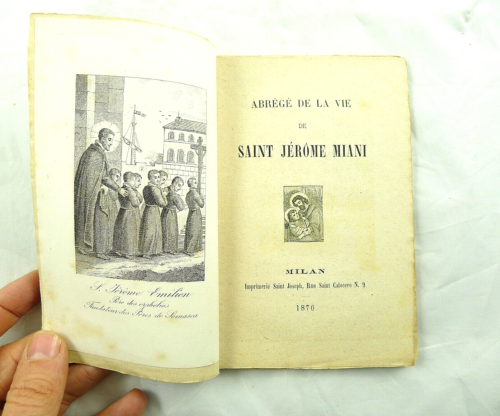 ANTIQUE RELIGION BOOK SAINT JEROME MIANI GROLAMO EMILIANI SANTINO - Picture 1 of 2