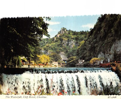 BAMFORTH TOPIGRAPHICAL POSTCARD THE WATERFALL CLIFF HOTEWL CHEEDAR  GD PLUS V GD