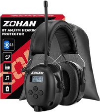 Bluetooth AM/FM Radio Headphones with 2000mAh Battery  25dB Noise Reduction