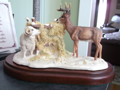 Lowell Davis ''Wintering Deer'' 1990 Country Christmas EUC In Original  DamagedBox