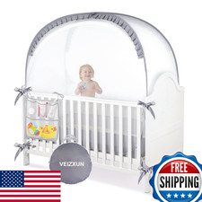 Crib Tent Baby Safety Net to Keep Toddler from Climbing Out Falls Mosquitoes