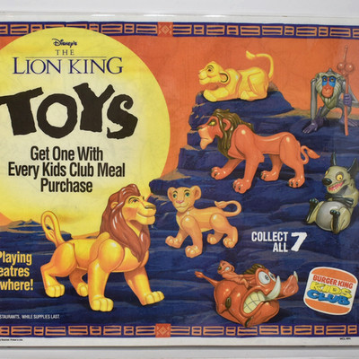 1994 Burger King Restaurant Simba Scar Timon Pumbaa Rafiki Ed Hyena Advertising