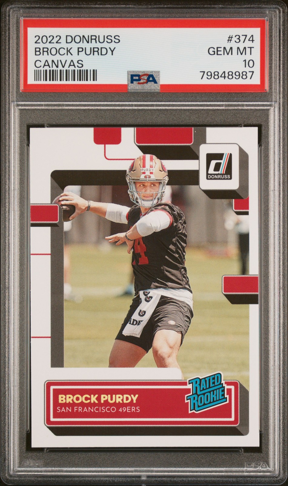 2022 PANINI DONRUSS CANVAS #374 BROCK PURDY PSA 10