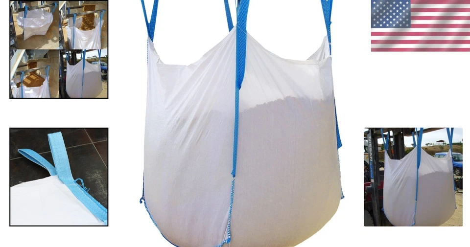 Bolsas a granel FIBC de alta resistencia de 1 tonelada - Paquete de 10, ideales para construcción y reciclaje Foto 2 de 4