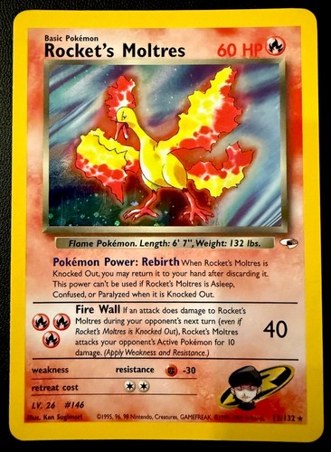 2000 Pokemon TCG Rocket's Moltres Gym Heroes 12/132 LP