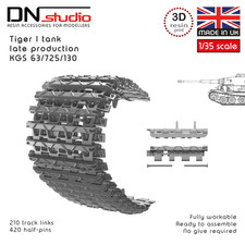 1/35 Tiger I Late Production 3d Resin Printed Workable Tracks