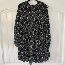 Free People These Dreams Mini Dress Floral Flowy Pleated Ruffle Size Large