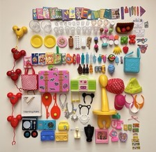 Large Barbie Doll Accessories Lot: Kitchen, Bags, Fashion Items, Hobbies