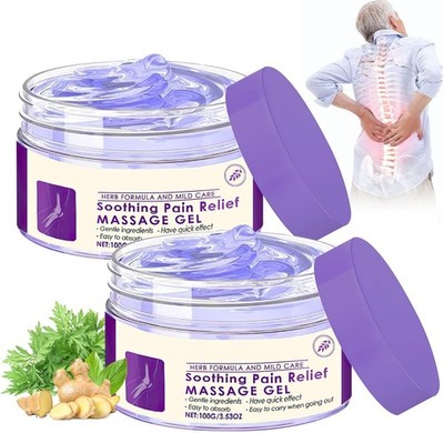 2PCS Purple Gel Massage Cream for Joint Relief, 3,53Oz Total