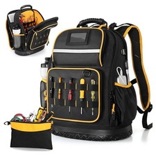 Organized Tool Backpack with Hard Bottom and Oxford Fabric Construction