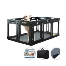 Clear Dog Playpen with Door - Height 24 Inch, 10 Panels - Reduces Indoor Pupp...