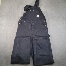 Carhartt Double Knee Pants Mens 38x30 Black Coveralls Canvas Carpenter Work