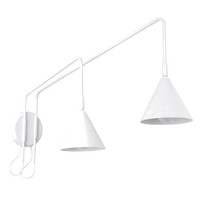 Wandlampe Mit Schalter Stahl Weiß E14 2-Flammig H:30 Cm Wandleuchte Flur