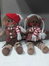 PBC International Musical Animated Plush Christmas Gingerbread Girl & Boy 18 "