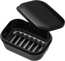 Leakproof Soap Dish W/ Lid Draining Layer Shatterproof Travel Bar Soap Holder