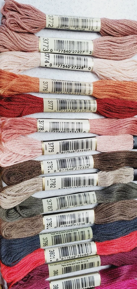 50 DMC 25 Embroidery Floss Lot of 50 Different Colors 3772 thru 3838 FULL Skeins - Image 2 of 4