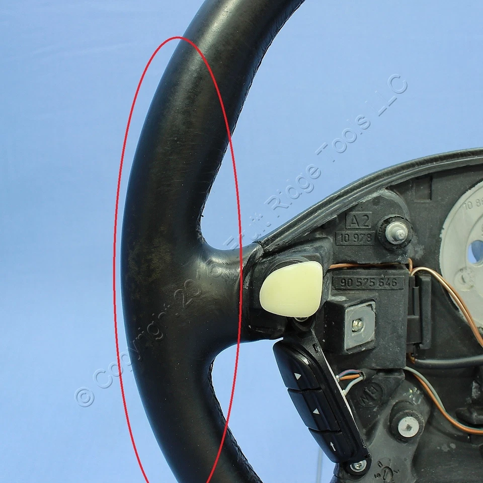 Volante de cuero rayado GM OEM #90542490 para Cadillac Catera 1997-2001 Foto 3 de 4