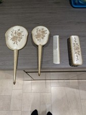 Vintage / Retro Matching Womens Hair Brush Set With Mirror And Comb Vanity Set