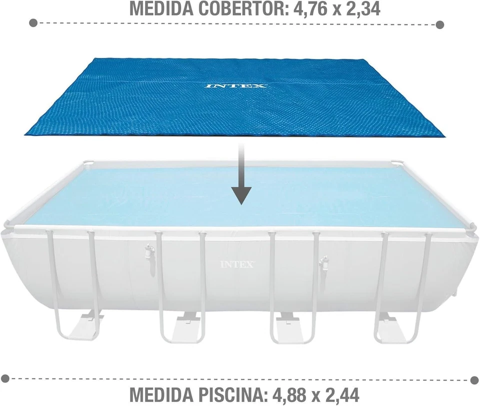 Solarabdeckplane für Ultra Frame rechteckig Pool 488 x 244cm Poolabdeckung- Blau - Bild 2 von 4