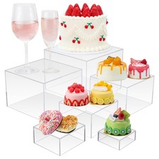 6Pcs Clear Acrylic Boxes for Display, Food Risers for Buffet Table Party Cupc...