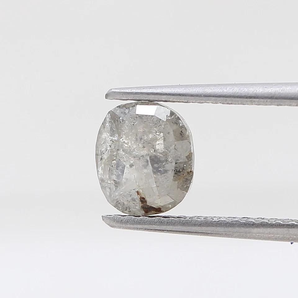 1.17cts oval shape salt and pepper color rose cut fancy diamond natural diamond - Image 3 of 4