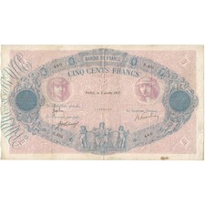 [#192596] France, 500 Francs, Bleu et Rose, 1917, N.455 480, VF(20-25), Fayette: