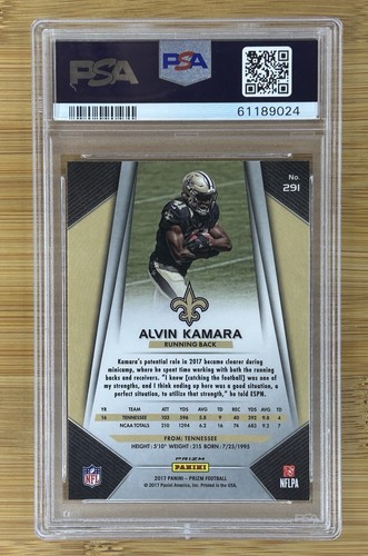 2017 Panini Prizm Silver Prizm Alvin Kamara RC Rookie #291 - PSA 9 - Picture 2 of 2