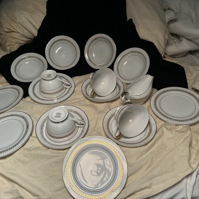 Vintage Fukagawa Arita Hand-painted in Japan Tea Set Cups  Plates etc-Gold Trim