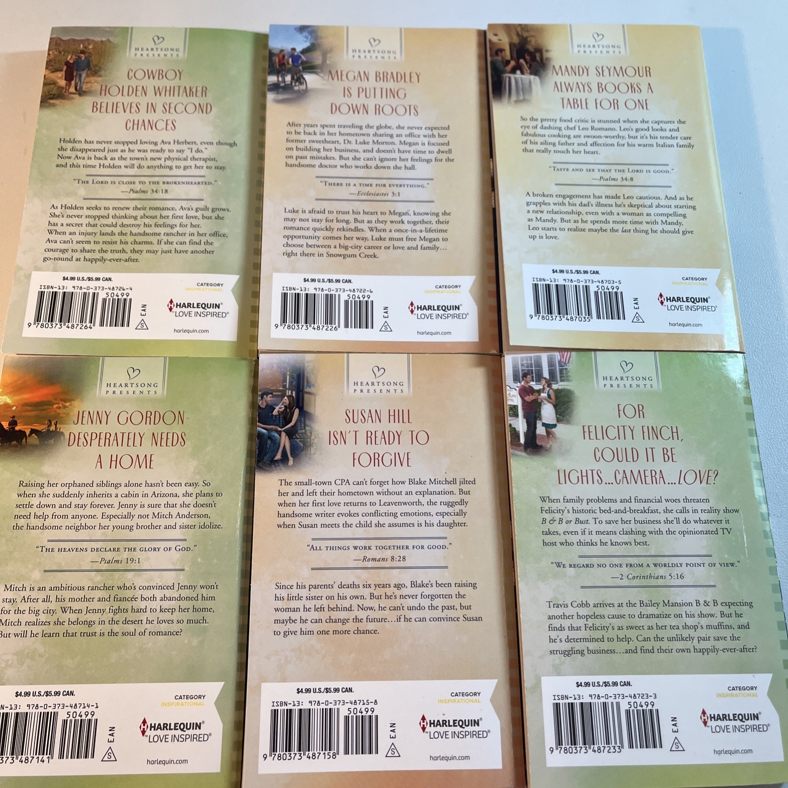 Heartsong Presents Inspirational Christian Romance 6 Book Lot (2014)