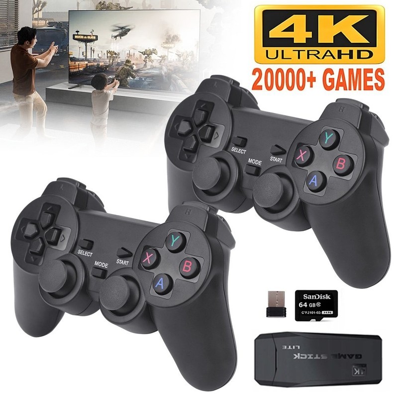 UK 4K Retro Game Console TV Classical Arcade Game Stick HDMI 20000+ Gamepad Gift