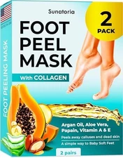Foot Peeling Mask for Dead Skin Remover & Deep Moisturize | 2 Pairs Aloe Vera 