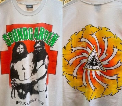 90s Soundgarden Jesus Christ Pose 2 sided White short Sleeve T
