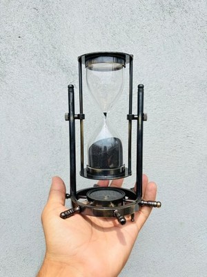 Vintage Maritim Sand Timer Sanduhr Kompass Messing Maritim Schreibtisch Deko ...