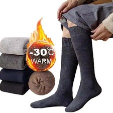 Winter Men's Knee Long Socks Wool Keep Warm Longer Stocking Compression Winter T