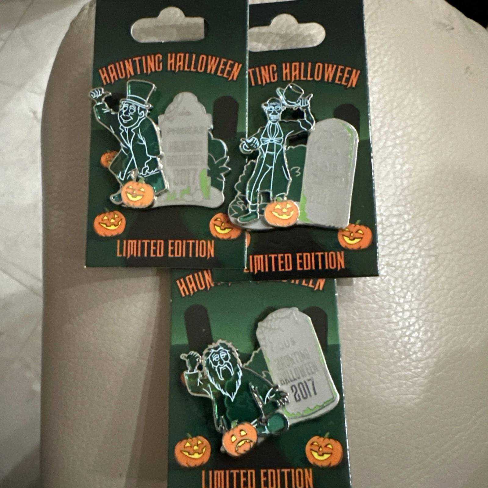 Disney Haunted Mansion Hitchhiking Ghosts LE3000 Set of 3 Pins Halloween 2017
