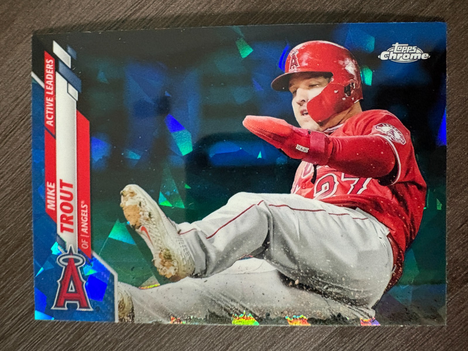 2020 Topps Chrome Sapphire Mike Trout #U-119 Blue Cracked Ice Refractor