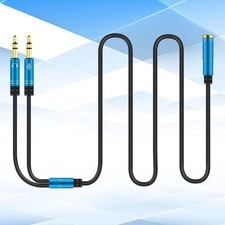 Headset Splitter for Pc Cable Headphones Earphones Adapter Audio
