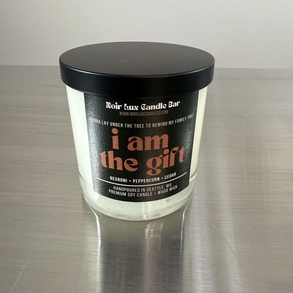 Vela Personalizada 9 OZ Cera Vela de Soja Mecha de Madera Perfumada Negroni Regalo Humor Tapa Foto 2 de 4