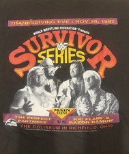 Vtg 1992 WWF Survivor Series Ric Flair Razor Ramon 1st One On One Series T-Shirt