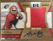 2014 SPx Winning Big Materials Patch #D/5 Aaron Murray Auto Patch Rookie Georgia