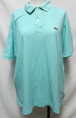 Lacoste Classic polo shirt knit collared Men 100% Cotton aqua Size Sz X-Large XL